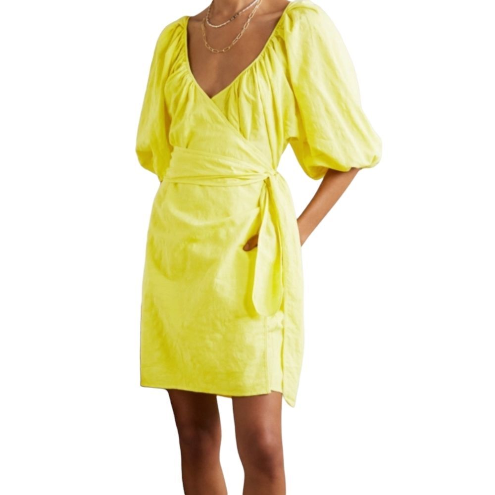 Mara Hoffman Swim Organic Cotton Linen-blend Coletta Mini Wrap Dress Swim Cover